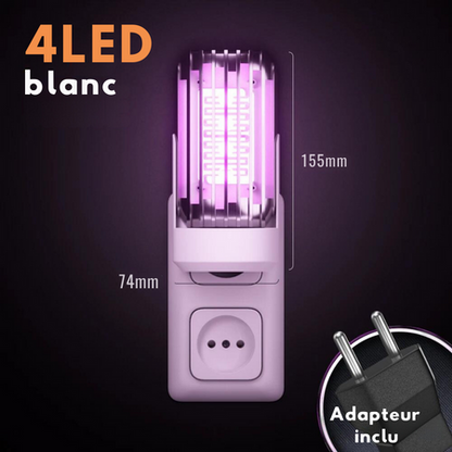 Lampe prise 4 LED piège moustiques