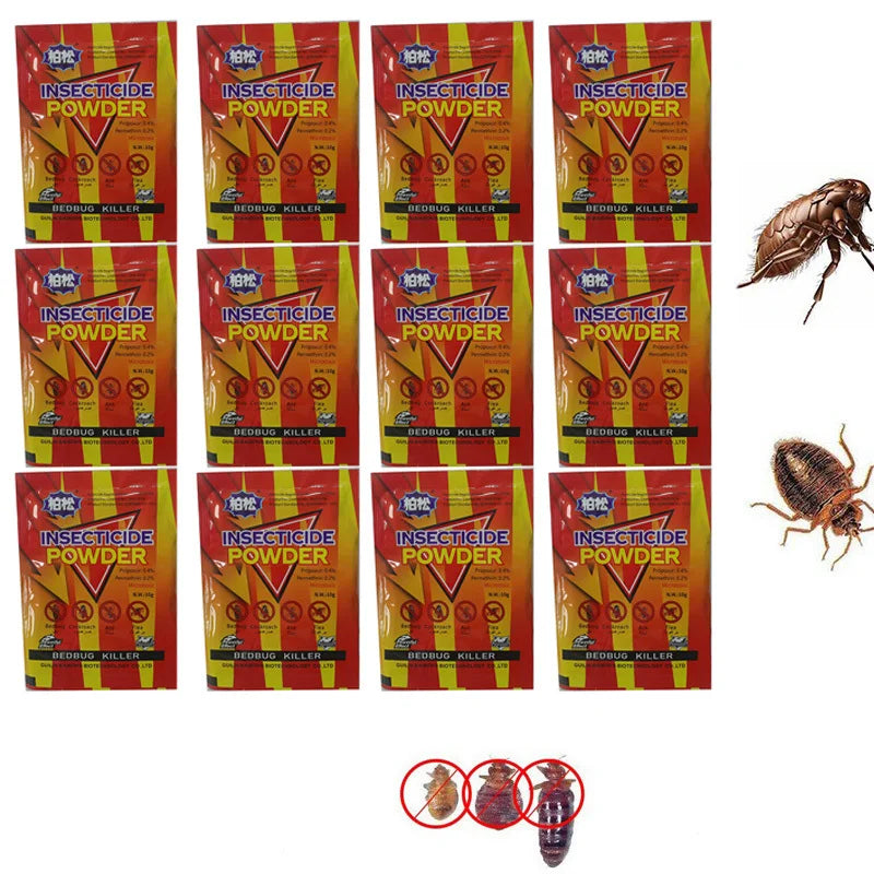 Poudre Insecticide pour Punaises de Lit - Lot de 12