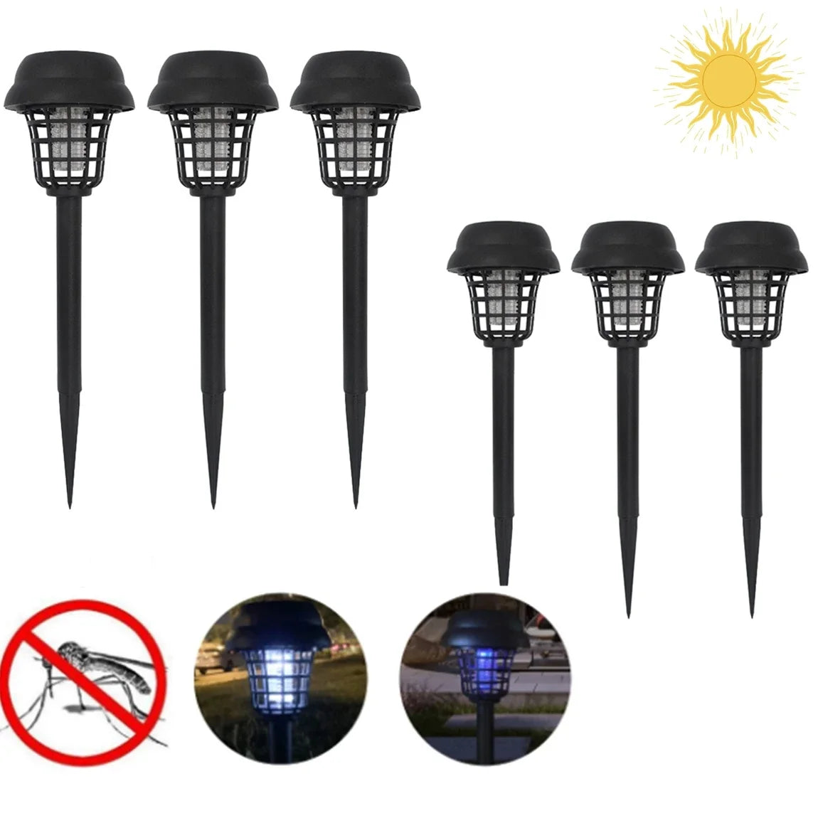 Lampe Solaire de Jardin Anti-Moustiques chocs électriques