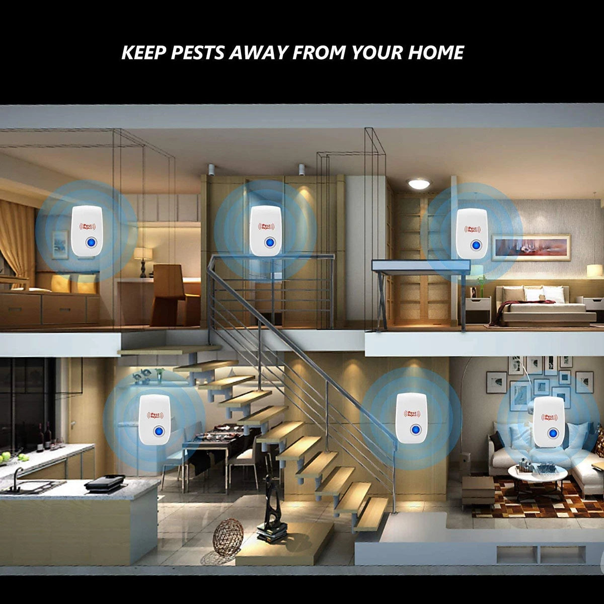 Boîtiers à Ultrasons Anti Nuisibles intérieur